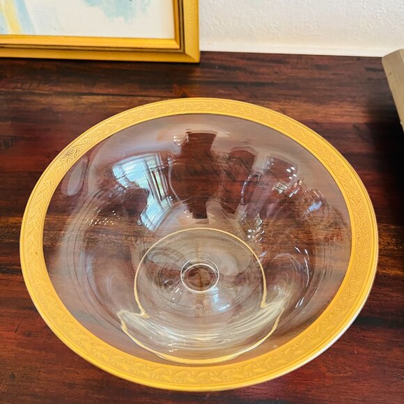 Vintage Gold Rimmed Compote Nut Candy Dish w/ Ladle Cottagecore Traditional MCM - Picture 8 of 10